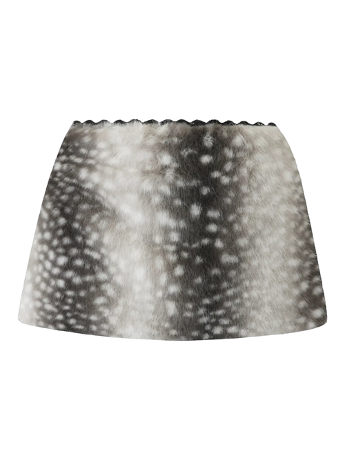 My True Form fur lace mini skirt in black, dark coquette skirt by Angel Ruche