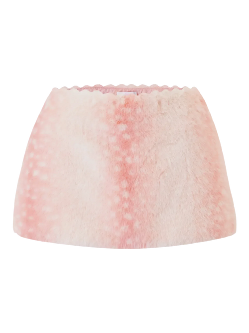 My True Form fawn fur lace skirt in pink, dollette aesthetic by Angel Ruche