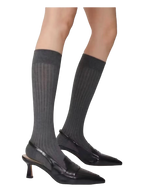 Regular calf high socks in dark grey, coquette accessory by Angel Ruche
