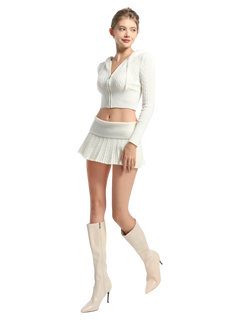 Marshmallow cable knit set in white by Angel Ruche, photo 5