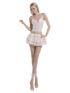 Rosette Fairy Dust sequin halter top in pink by Angel Ruche, photo 7