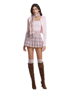 Girly Plaid pleated high rise skirt in pink by Angel Ruche, photo 5