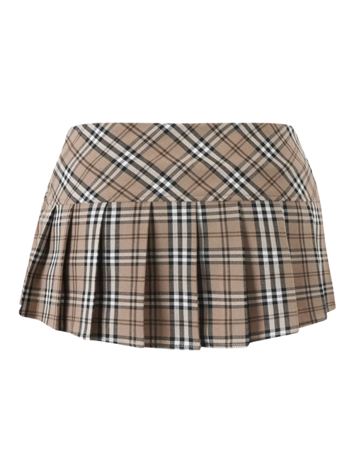 Girly Plaid pleated mini skirt in khaki by Angel Ruche, photo 10