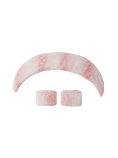 My True Form fawn fur collar and cuff set in pink, coquette accessory by Angel Ruche