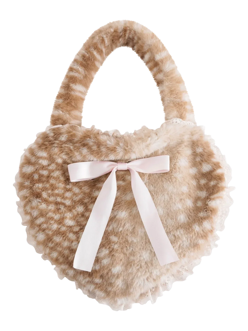 My True Form fawn heart bag in tan, coquette accessory by Angel Ruche
