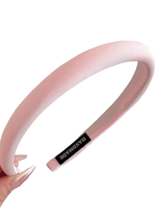 Good Girl woven headband in pink, coquette hair accessory by Angel Ruche