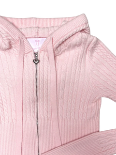 Strawberry Milk cable knit zip up cardigan in pink by Angel Ruche, photo 10