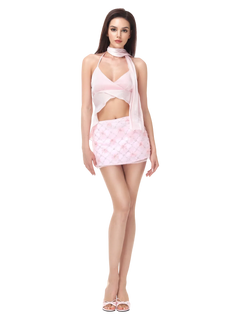 Pirouette skinny scarf in baby pink by Angel Ruche, photo 2
