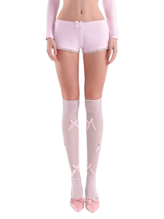 Tulle ribbon loose socks in pink by Angel Ruche, photo 3