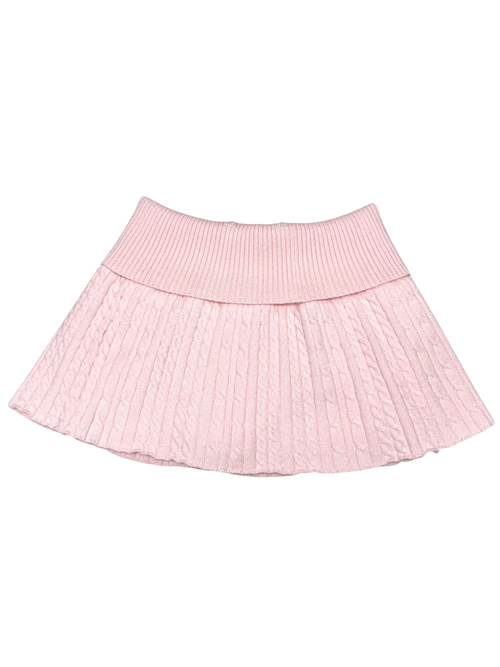 Strawberry Milk cable knit fold over skirt in pink by Angel Ruche, photo 13