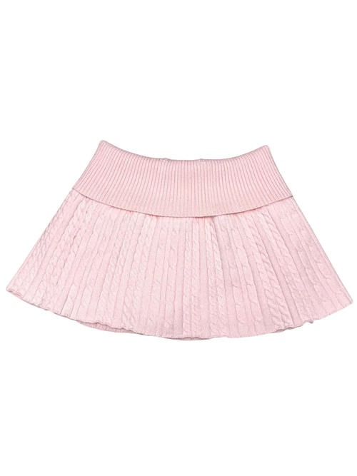 Fur trim Strawberry Milk cable knit set in pink by Angel Ruche, photo 11