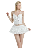 Diamond Fairy Dust sequin matching set in white, coquette outfit by Angel Ruche