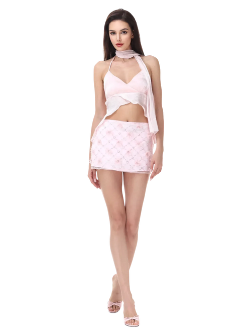 Pirouette skinny scarf in baby pink by Angel Ruche, photo 3