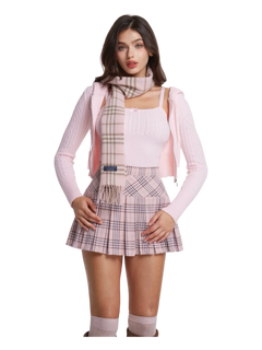 Girly Plaid pleated high rise skirt in pink by Angel Ruche, photo 2