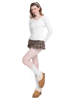 Girly Plaid pleated mini skirt in brown by Angel Ruche, photo 13