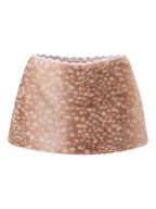 My True Form fawn print mid rise fur lace mini skirt, dollette aesthetic by Angel Ruche