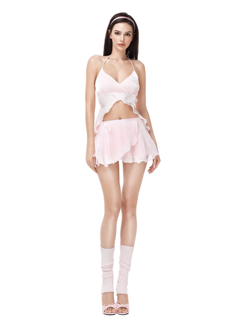 Pirouette ballet wrap skirt in baby pink by Angel Ruche, photo 12