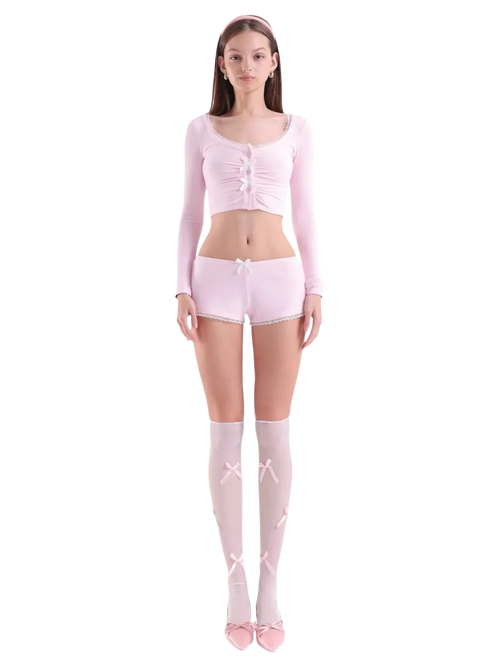 Angelic Allure lace bow crop top by Angel Ruche, photo 2
