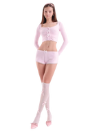 Angelic Allure lace bow matching set, coquette outfit by Angel Ruche