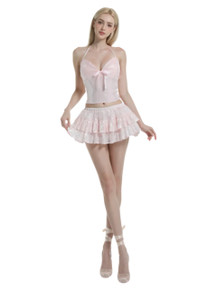 Rosette sequin matching set in pink by Angel Ruche, photo 2