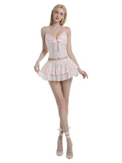 Rosette Fairy Dust sequin halter top in pink by Angel Ruche, photo 2