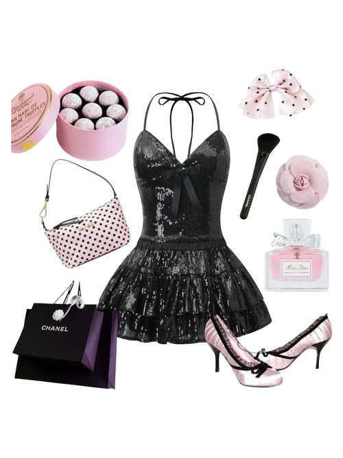 Onyx Fairy Dust sequin set in black by Angel Ruche, photo 8