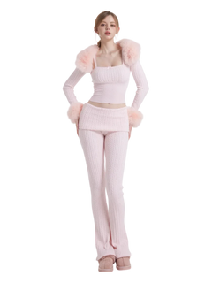 Colette cable knit set in soft pink by Angel Ruche, photo 6