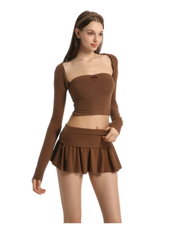 Pilate Princess bolero shrug cardigan in brown by Angel Ruche, photo 4