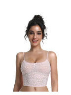Coral Veil lace crop top in pink, coquette top by Angel Ruche
