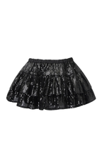 Onyx Fairy Dust sequin mini skirt with petticoat in black, coquette skirt by Angel Ruche
