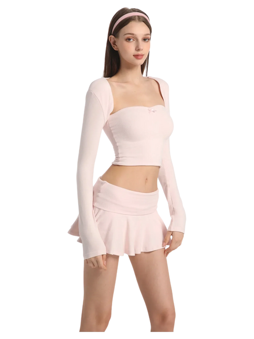 Pilate Princess 3 piece set in rose pink, balletcore outfit by Angel Ruche