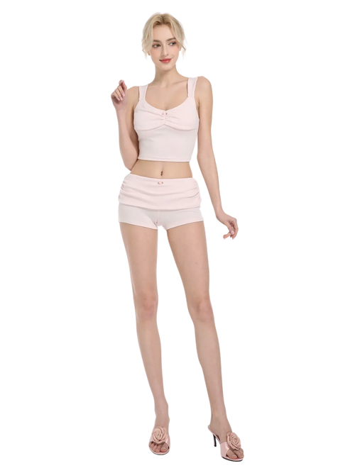Rose Buds cotton set in baby pink by Angel Ruche, photo 3