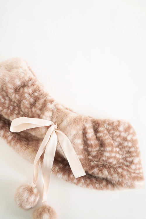 Sugar Pom fur pullover cape in deer print by Angel Ruche, photo 9