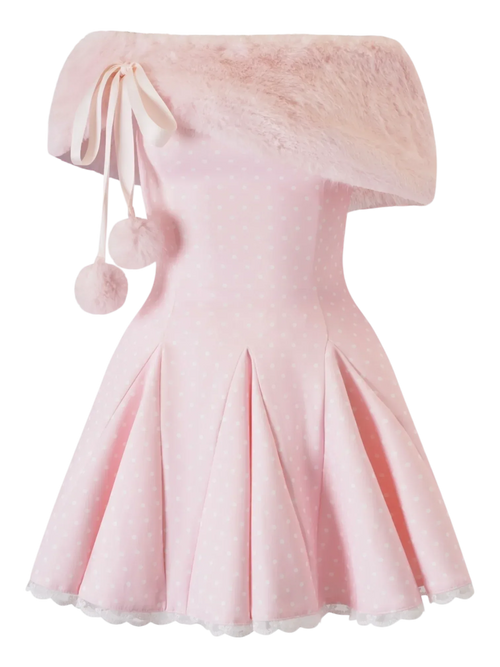 Sugar Pom fur shoulder cape in pink by Angel Ruche, photo 4