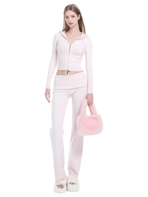 That Girl rib knit set in baby pink by Angel Ruche, photo 2