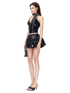 Onyx Fairy Dust sequin matching set in black by Angel Ruche, photo 7