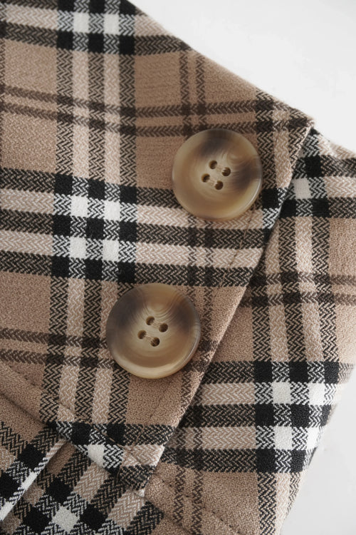 Girly Plaid pleated mini skirt in khaki by Angel Ruche, photo 2