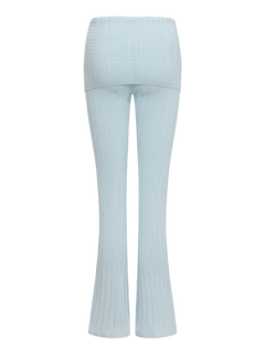 Colette cable knit fold over pants in ice blue by Angel Ruche, photo 3