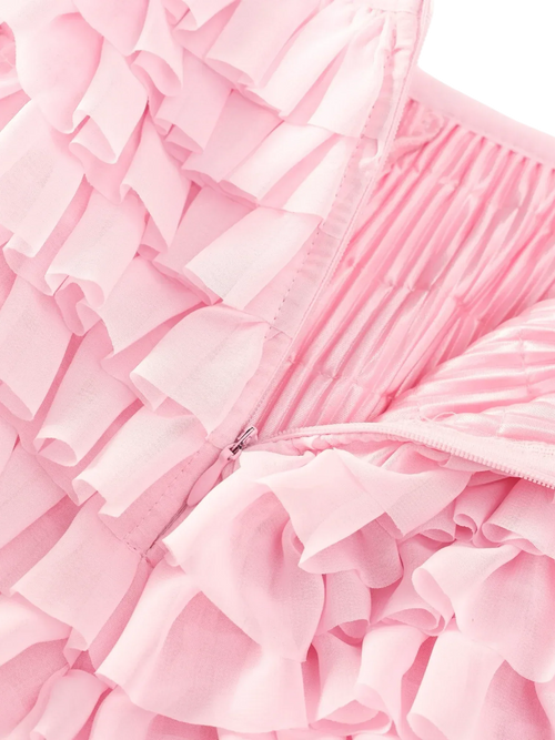 Delicate pink chiffon ruffle shorts by Angel Ruche, photo 20