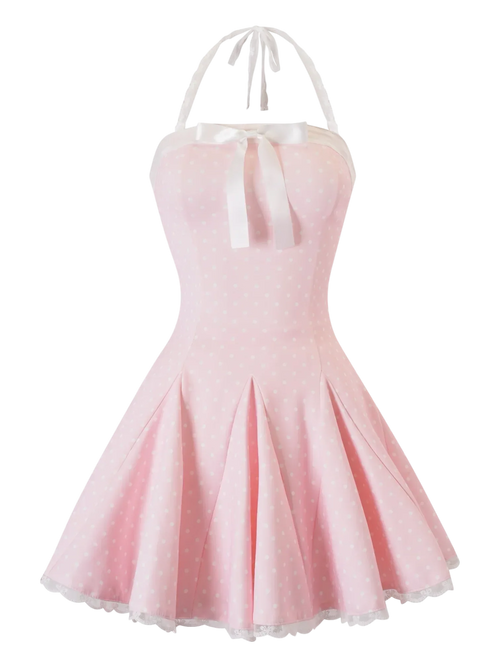 Dolly polka dot dress with petticoat in pink by Angel Ruche, photo 9