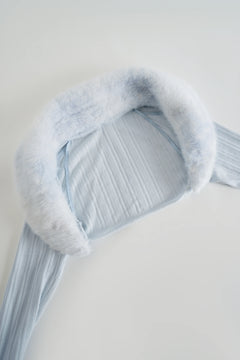 My True Form fawn fur bolero cardigan in snow blue by Angel Ruche, photo 7