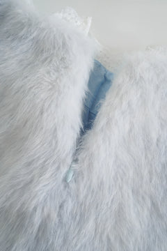 My True Form fawn fur lace skirt in snow blue by Angel Ruche, photo 4