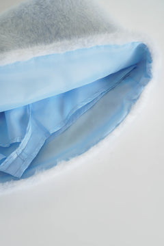 My True Form fawn fur lace skirt in snow blue by Angel Ruche, photo 6