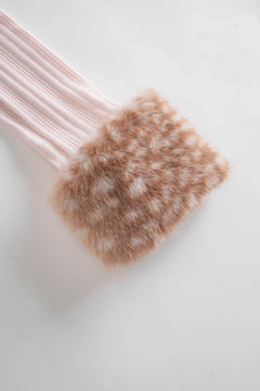 My True Form fawn print fur bolero cardigan in pink by Angel Ruche, photo 4