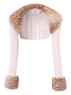 My True Form fawn print fur bolero cardigan in pink, dollette aesthetic by Angel Ruche
