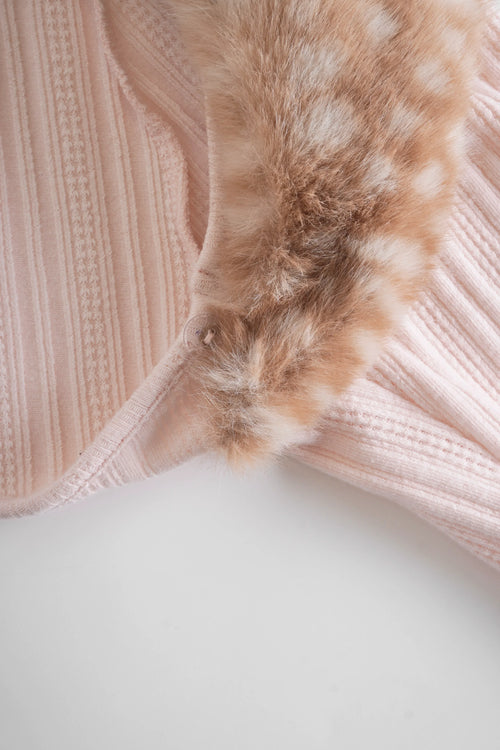 My True Form fawn print fur bolero cardigan in pink by Angel Ruche, photo 5
