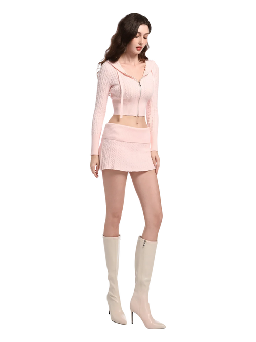 Strawberry Milk cable knit set in pink by Angel Ruche, photo 15