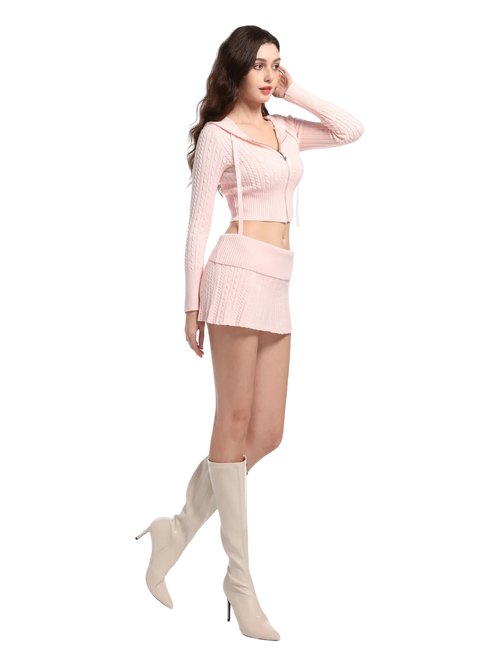 Strawberry Milk cable knit set in pink by Angel Ruche, photo 14