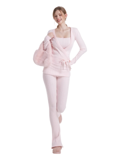 Ballet knit wrap cardigan in pink by Angel Ruche, photo 9