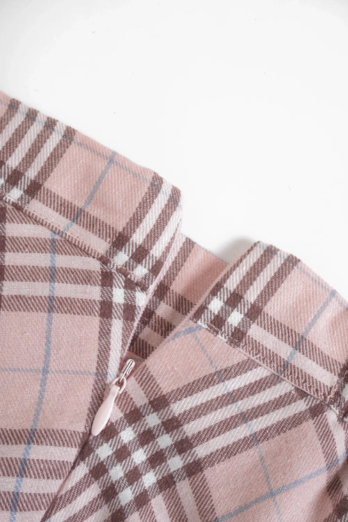 Girly Plaid pleated high rise skirt in pink by Angel Ruche, photo 11